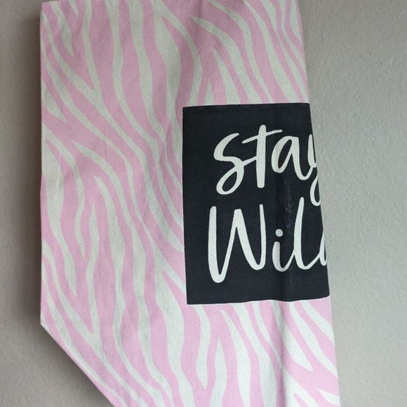 Beachy Baby Pink Zebra Stripes Tote Bag - Picture 2 of 2